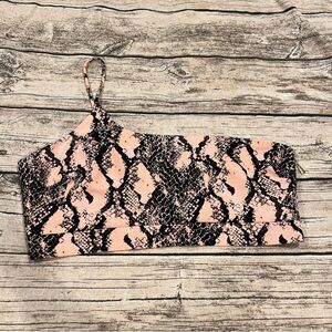 NBD X Naven Pink Snakeskin One Shoulder Crop Top Size XL